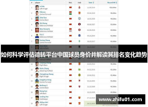 如何科学评估德转平台中国球员身价并解读其排名变化趋势